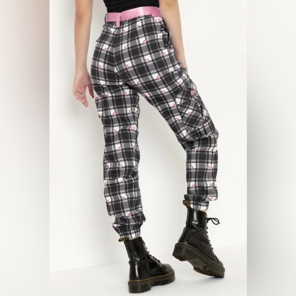 Blackmilk Tartan Heart Cargo Pants AUS 18 US 14 16 - Picture 2 of 9